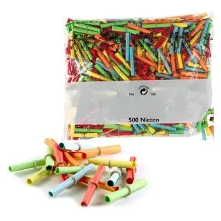 WOLF & APPENZELLER Nieten Röllchenlose verschiedene lustige Sprüche farbsortiert 500 Stück