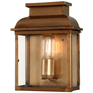 Wandlampe NORTH echtes Messing Glas IP44 Vintage Außenleuchte Haustür Wand Außen