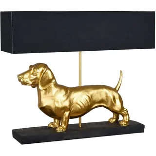 Dackellampe Leuchte Dackel Gold Lampe Dachshund Hundelampe Tischlampe Hund 60cm