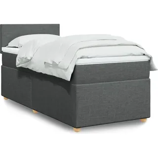 Langlebige Boxspringbett mit Matratze Dunkelgrau 90x200 cm Stoff Gästebett mit Lattenrost Möbel5147993 - Grau