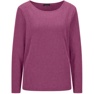 Langarmshirt GOLDNER "Langarm Melange Jersey-Oberteil", Damen, Gr. 40, pink (beere), Obermaterial: 76% Polyester PES. 20% Viskose CV. 4% Elasthan EL., Modisch, U-Boot-Ausschnitt, Shirts Langarmshirt, U-Boot-Ausschnitt