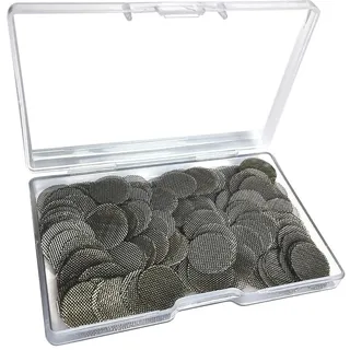 Gebildet 210Stücke 19mm Edelstahl Pfeife Screen Filterung, Pfeifensiebe Einlegesiebe, Rauchfilter Screen Rohr Filterung mit Aufbewahrungsbox