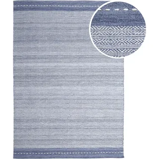 AXI Rhodos Outdoor-Teppich, Blau, Rechteckig | Gartenteppich für kleine Sitzbereiche / Bistro-Set | Außenteppich für Garten / Balkon / Terrasse - Blau