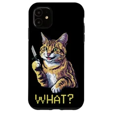 Hülle für iPhone 11 Katze Messer Design Witzige Tier Katzen