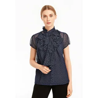 St Tropez Rüschenbluse LiljaSZ Crinkle SS Shirt Blau S