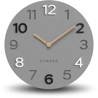 Cander Berlin MNU 2830 C Wanduhr lautlos MDF ohne Tickgeräusche 30 cm analog Wohnzimmer Büro modern Vintage Holzzeiger
