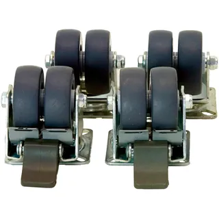 Gardenson Doppellenkrollen , Anthrazit , Metall, Kunststoff , 4-teilig , Büromöbel, Bürostühle, Bürostuhl-Ersatzteile & Bodenschutzmatten