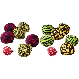 Zoch 601131500 Crossboule c3 Set Beach, der ultimative Boule Spaß mit flexiblen Bällen & 601131600 Crossboule c3 Set Jungle, der ultimative Boule Spaß mit flexiblen Bällen für drinnen und draußen