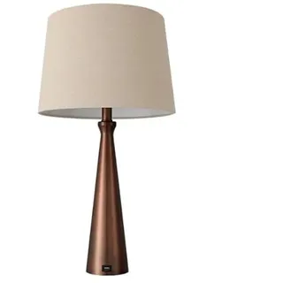 Zarivy Tischlampe, braun, 1 x E27, 61 x 33 x 33 cm, mit USB-Anschluss, ideal für die Beleuchtung von Arbeitsbereichen und zum Aufladen von Geräten.