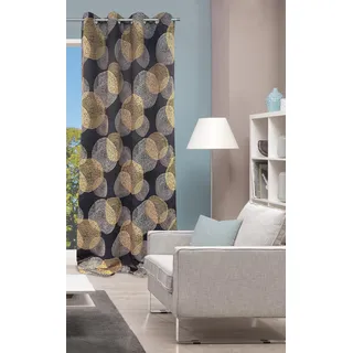 HOME WOHNIDEEN Ginny Verdunklungsvorhang Ösen 135 x 245 cm Grau 1 St