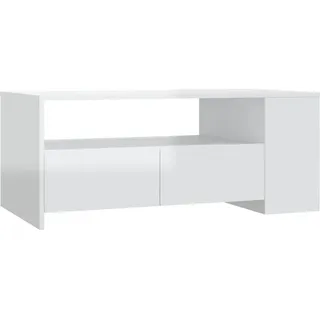 vidaXL Couchtisch Hochglanz-Weiß 102x55x42 cm Holzwerkstoff - Weiß