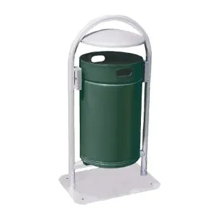 VAR Rohrbogenständer RB 006, mit Bodenplatte, Inhalt: ca. 60 Liter, Farbe: moosgrün