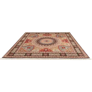 morgenland Orientteppich »Perser - Täbriz - Royal quadratisch - 254 x 250 cm - mehrfarbig«, quadratisch, 7 mm Höhe, Wohnzimmer, Handgeknüpft, Einzelstück mit Zertifikat, bunt