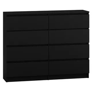 Kommode mit 8 Schubladen 120cm Sideboard schwarz Anrichte holz - 120cm X 97cm X 120