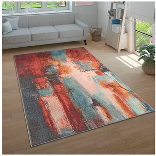 Paco Home Teppich Wohnzimmer Schlafzimmer Kurzflor Modern Vintage Muster Abstrakt Farbverlauf, Grösse:120x160 cm, Farbe:Bunt 4