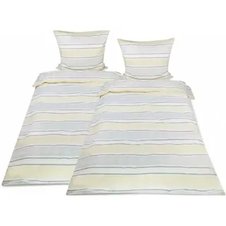 Beautissu Viola Bettwäsche 135x200cm + Kissenbezug 80x80cm Beige Biber 4tlg