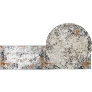 Beliani Vintage-Teppich Shatin 300/80 cm , Beige , Kunststoff , Abstrakt , Rechteckig , 80x300 cm , Teppiche und Böden, Teppiche, Vintageteppiche