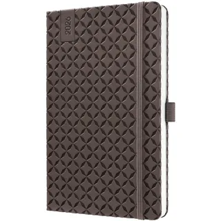 Sigel J6123 Wochenkalender 2026 A5 braun, Hardcover, Gummiband, Stiftschlaufe, Einstecktasche, 174 Seiten, vegan, Buchkalender, Terminplaner Taschenkalender Jolie
