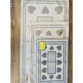 PAGO POCO Teppich oder Bettvorleger, 100 % Baumwolle, rutschfest, Grau, 40 x 70 cm