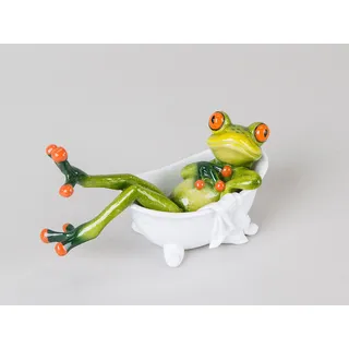 Frosch Deko Figur in Badewanne - witzige Dekoration für ́s Bad 16 cm