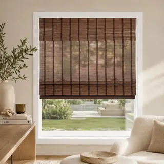 CHICOLOGY Jalousien, Raffrollo aus Bambus, Terrasse, Jalousien und Schatten, Fensterschirm, 78,7 cm B x 162,6 cm H, Bär