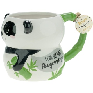 SHEEPWORLD GRUSS & CO Figuren-Tasse "Panda" | 3D Tasse in Panda-Form, Dolomite, 50 cl, mit Geschenkanhänger, Schwarz | Geschenk. Dekoartikel | 46341