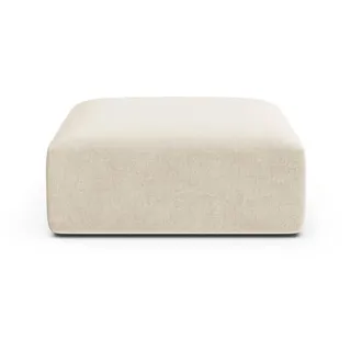 Cosmopolitan Design Pouf Campi aus Samt leichtes beige , Creme , Textil , 90x40x90 cm , Wohnzimmer, Sessel, Hocker & Hockerbänke, Poufs