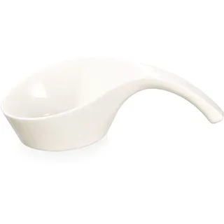 LACOR - 60754 - Degustare Catering Geschirr, Löffel, Melamin, Spülmaschinenfest, Stapelbar, BPA-frei, 35 ml, Weiß, Maße: 13x6.5 cm