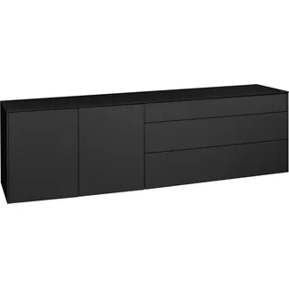 Mäusbacher Imola TOPSELLER Lowboard 217 cm Grau Glas/Kunststoff/Metall/Spanplatte/Holzwerkstoff