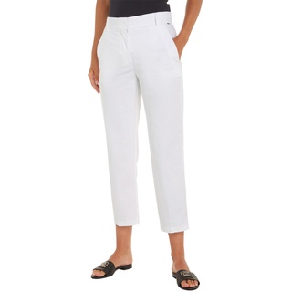 Tommy Hilfiger Damen Hose Chino Slim Fit, Weiß (Th Optic White), 36