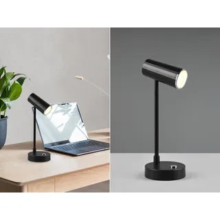LED Akku Tischlampe LENNY ohne Kabel, Schwarz - Schwarz