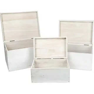 small foot 12052 Holztruhe weiß im 3er Set, als Deko- oder Aufbewahrungsmöglichkeit, Verschiedene Größen, universell einsetzbar