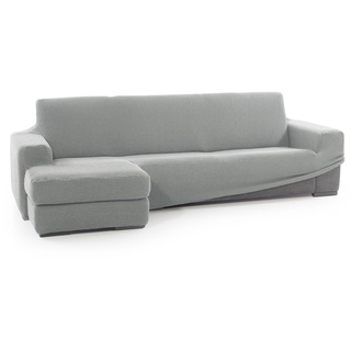 SOFASKINS® super elastischer Chaise Longue überzug, Sofabezug Kurze Linke Armlehne, Sofa überzug atmungsaktiv, bequem und langlebig, Kompatible Abmessungen des Sofas (210-340 cm), Farbe hellgrau