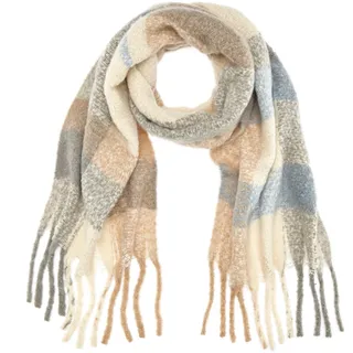 LASCANA »Fransenschal« weicher Winterschal, Damenschal, Modeschal, XXL-Schal, blau