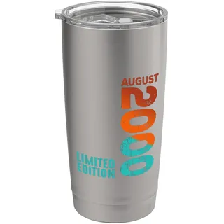August 2000 Jahr 2000 Retro 2000 Vintage 2000 seit 2000 Doppelwandiger Edelstahl-Thermobecher