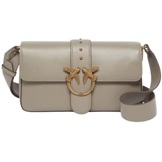 PINKO Umhängetasche Love One Classic Slouchy Fl Noce - Antique Gold taupe - Taupe, Grau