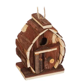 Relaxdays 10045297 Vogelhäuschen zum Aufhängen, Natur