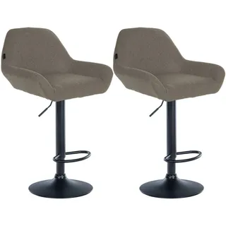 CLP Barhocker 2er Set höhenverstellbar 51 x 89 x 52 cm Taupe