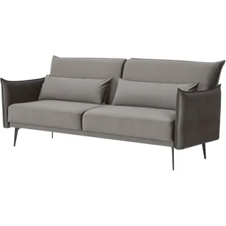 SalesFever Sofa 3-Sitzer | Samt Grau 368510
