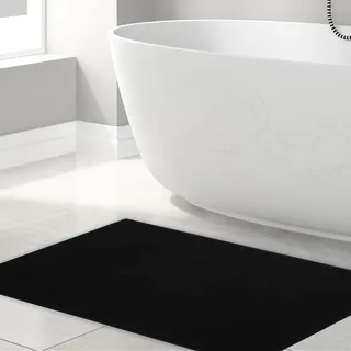 HAMMETEX Badematte »rutschfeste Badvorleger« Höhe 7,5 mm rutschhemmend beschichtet strapazierfähig einfarbig, 100% Baumwolle, in 2 Größen erhältlich, schwarz