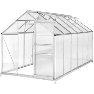 Tectake Gewächshaus Metall Transparent 11,13 m3 1,85 m x 3,75 m