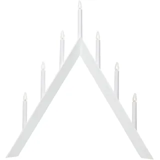 EGLO Kerzenständer Arrow, Kerzenhalter Weihnachtspyramide, Dekoleuchte Weihnachten, Holz, Kunststoff in weiß, Weiss, warmweiß