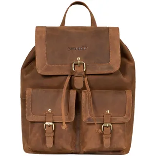 STILORD 'Nora' Großer Lederrucksack Vintage Hochwertiger Daypack 13.3 Zoll Rucksack-Handtasche für Schule Office Uni Freizeit Büro Echtes Leder für Damen und Herren, Farbe:tan - dunkelbraun