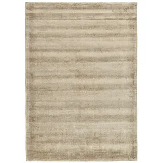 Teppich TOM TAILOR HOME "Shine uni" Gr. 31, braun (hellbraun), B:65cm H:8mm L:135cm, Viskose, Teppiche, Teppich, Handweb Teppich, 100% Viskose, handgewebt, mit elegantem Schimmer
