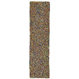 Theko Filzteppich Felty 70x270 cm , Textil , Abstrakt , Freiform , 70x270 cm , für Fußbodenheizung geeignet , Teppiche und Böden, Teppiche, Schafwollteppiche