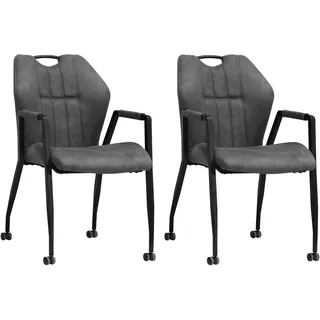 omg design Armlehnstuhl Stoff grau 2er Set