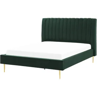 Beliani Polsterbett Smaragdgrün Marville - Grün, , Textil , 140x200 cm , Schlafzimmer, Betten, Polsterbetten