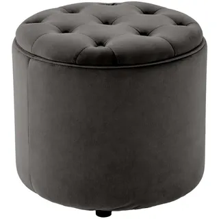 CLP Sitzwürfel Samt Grau , Kunststoff , 44x42x44 cm , Wohnzimmer, Sessel, Hocker & Hockerbänke, Sitzwürfel
