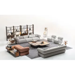 Große Sofagarnitur Wohnzimmer Couch Fünfsitzer Wohnlandschaft Sessel 5tlg
