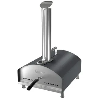 Ardes - ARPIZ02 Pizzaofen für den Außenbereich DANTE aus Edelstahl - Pizzaofen mit Spatelschaufel und feuerfestem Stein - Pelletofen für Garten und Balkon